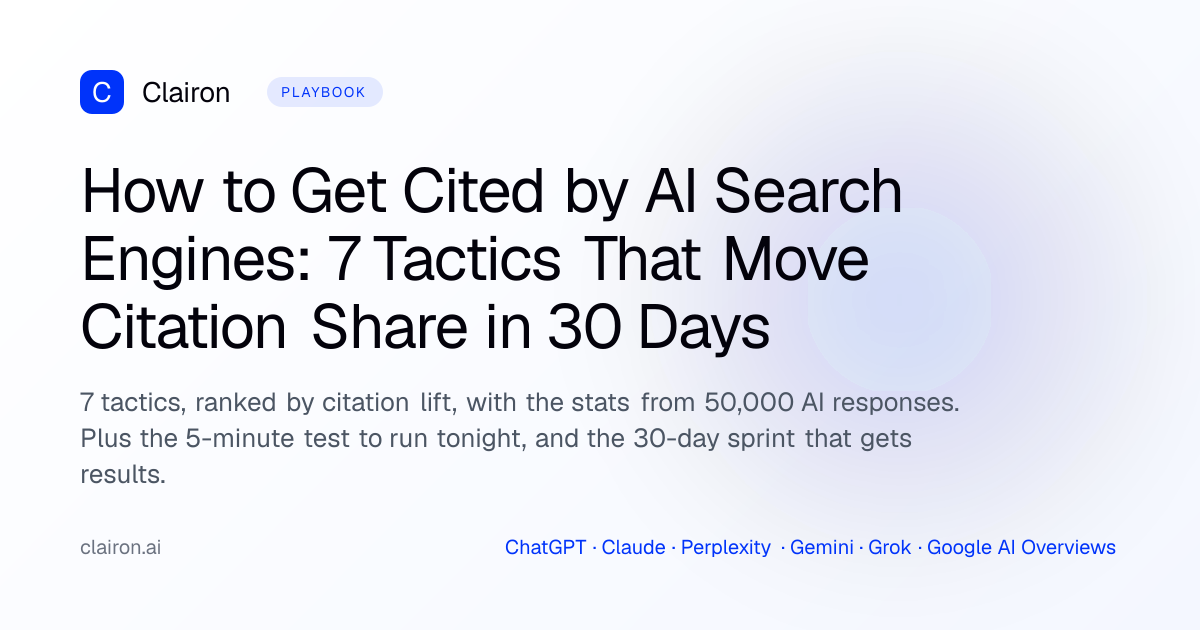 How to Get Cited by AI Search Engines: 7 Tactics That Move Citation ...